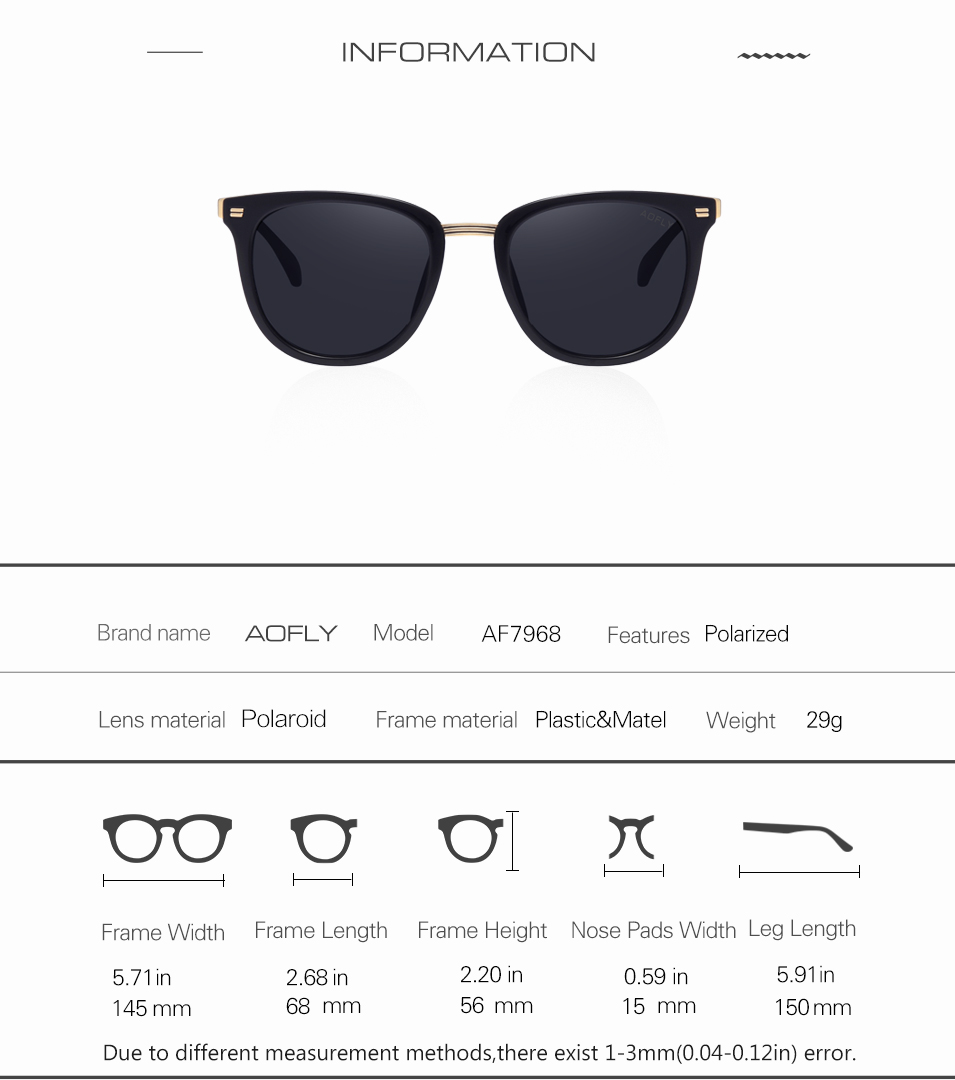 AOFLY-Fashion-Women39s-Polarized-Sunglasses-Vintage--Women-Brand-Designer-Shades-Eyewear-Accessories-32788330260