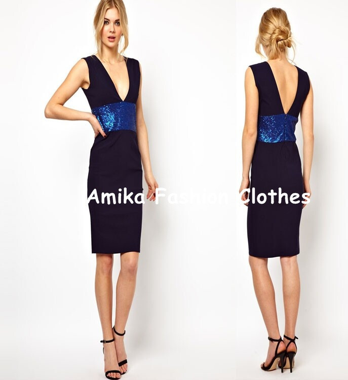 Aamikast-New-Fashion-Elegant-V-neck-Sleeveless-Knee-length-Patchwork-Pencil-Party-Women-Dresses-Free-1865713771