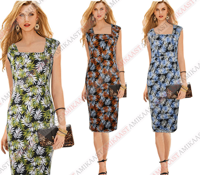 Aamikast-Womens-Elegant-Summer-Ruched-Draped-Floral-Flower-Printed-Tunic-Casual-Party-Bodycon-Fitted-32361036863