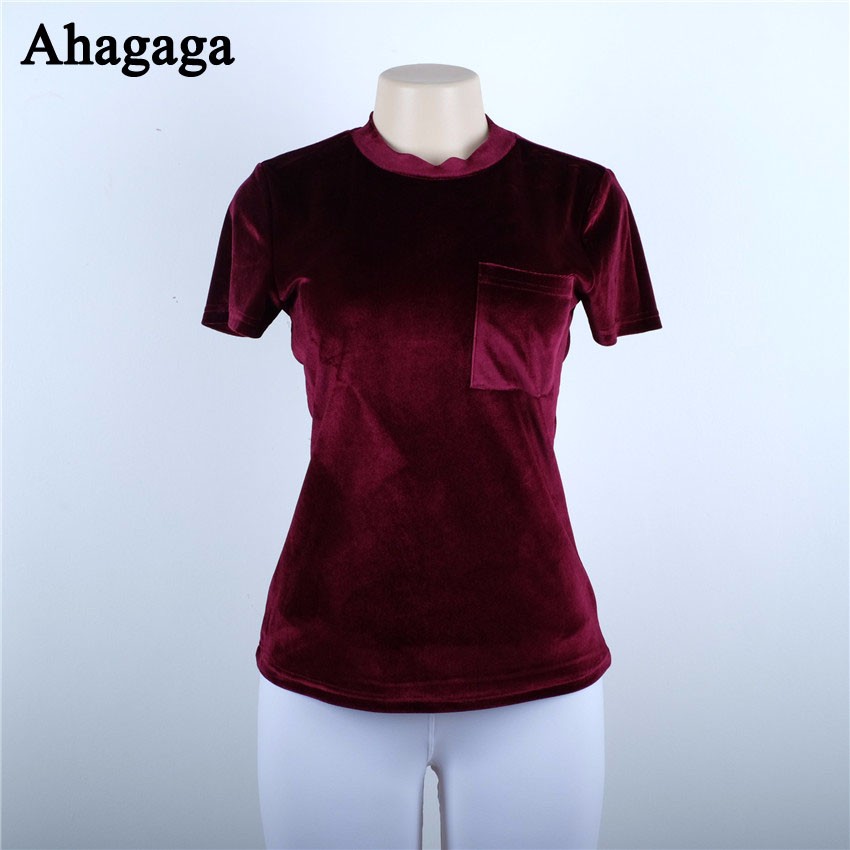 Ahagaga-Tops-Women-2017-Spring-Fashion-Velvet-T-shirts-Solid-Claret-Short-Sleeve-Basic-Tees-Casual-W-32782790824