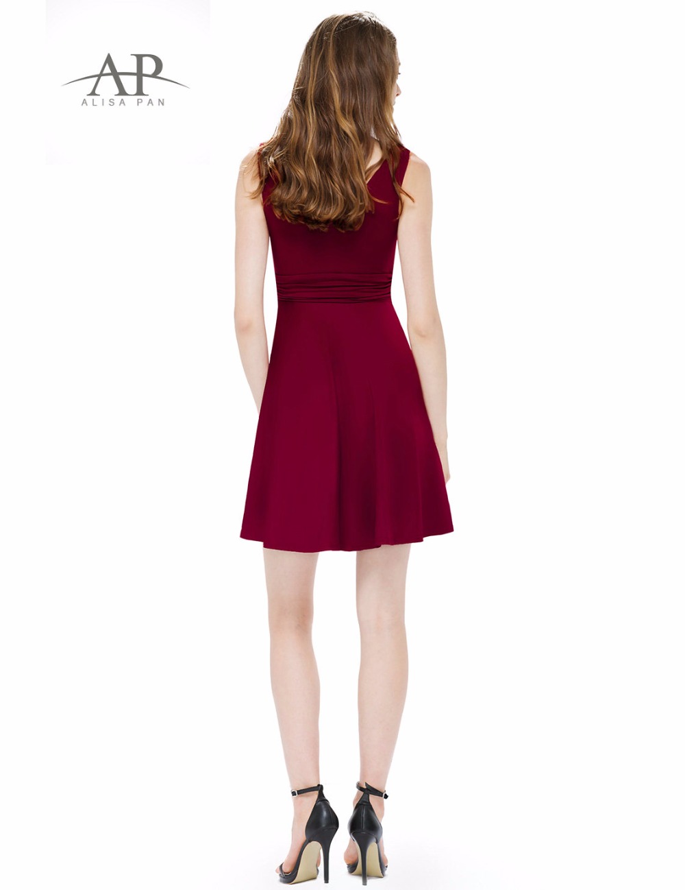 Alisa-Pan-Hot-Sale-Summer-Casual-Dress-V-neck-Sleeveless-A-line-Burgundy-Navy-Royal-Blue-Green-Black-32662191276