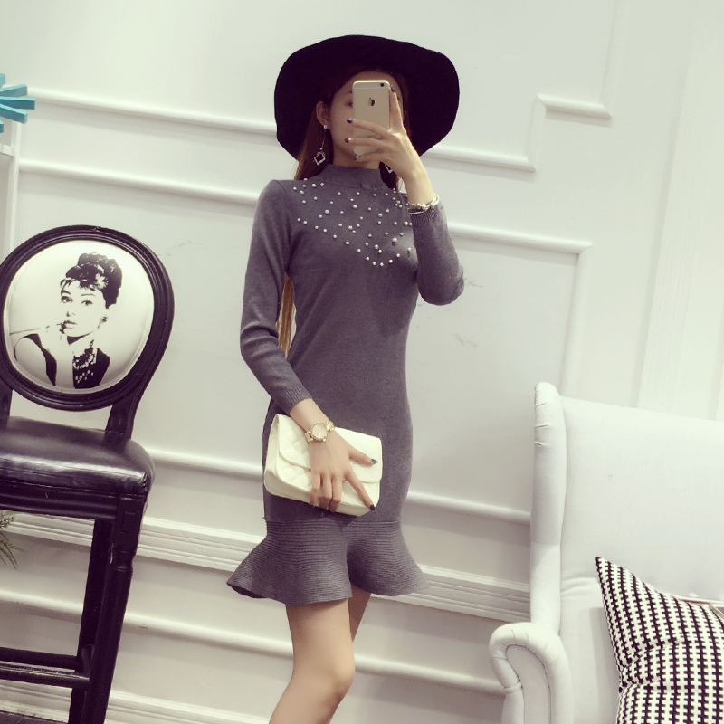 Alpha-2016-Autumn-and-Winter-Dress-Female-Beading-Mermaid-Dress-Slim-Long-sleeve-Knitted-Sweater-Ruf-32736458597