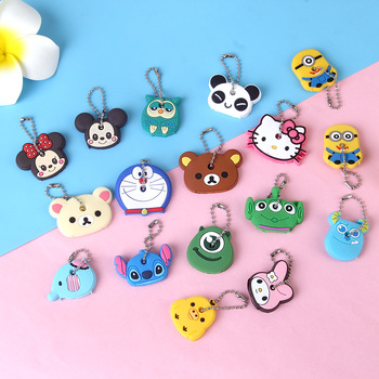 Anime-Cat-Key-Cap-Silicone-Minion-Key-Chain-Women-Bag-Charm-Key-Holder-Stitch-Key-Ring-Owl-Keychain--32625910388