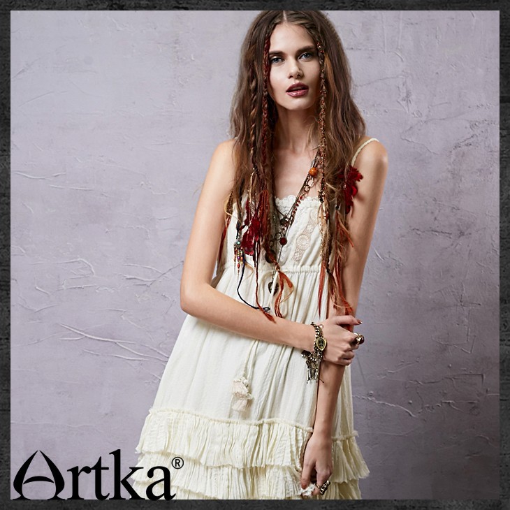 Artka-Women39s-2015-Mexico-Summer-New-Vintage-Lace-Decoration-Patchwork-Elegant-Dress-Sleeveless-Cot-32434942556