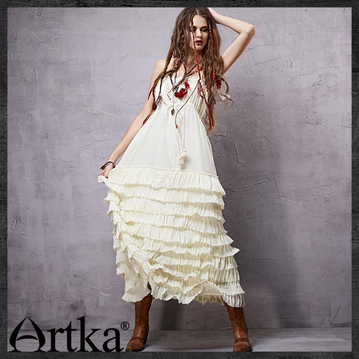 Artka-Women39s-2015-Mexico-Summer-New-Vintage-Lace-Decoration-Patchwork-Elegant-Dress-Sleeveless-Cot-32434942556