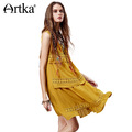 Artka-Women39s-Summer-New-Pastoral-Style-Printed-Dress-Stand-Collar-Lantern-Sleeve-Empire-Waist-Dres-32629778401