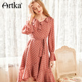 Artka-Women39s-Summer-New-Vintage-O-Neck-Short-Sleeve-Loose-Style-Knee-Length-Comfy-Fashion-Dress-LA-32694840913