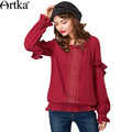 Artka-Women39s-Winter-New-Solid-Color-Ethnic-Embroidery-Woolen-Coat-Vintage-Hooded-Long-Sleeve-Wool--32740692809