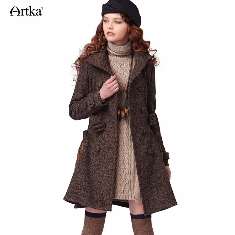 Artka-Women39s-Winter-New-Vintage-Turn-down-Collar-Long-Sleeve-Long-Woolen-Coat-Belted-Wool-Outerwea-32700105213