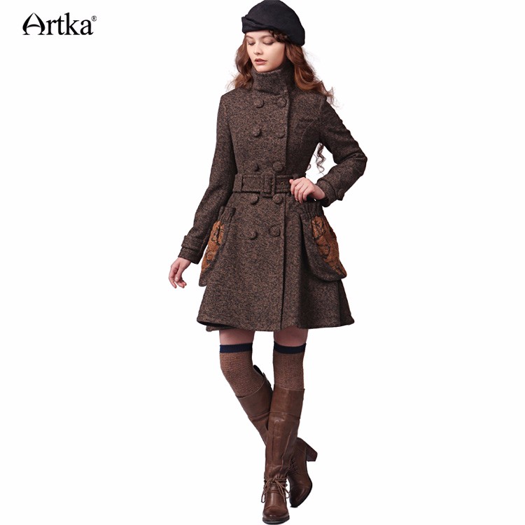 Artka-Women39s-Winter-New-Vintage-Turn-down-Collar-Long-Sleeve-Long-Woolen-Coat-Belted-Wool-Outerwea-32700105213