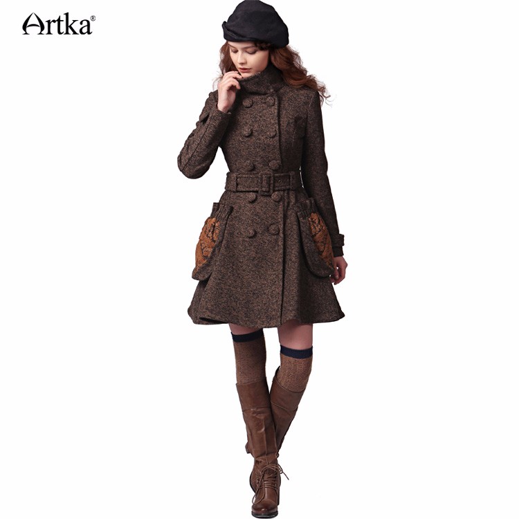 Artka-Women39s-Winter-New-Vintage-Turn-down-Collar-Long-Sleeve-Long-Woolen-Coat-Belted-Wool-Outerwea-32700105213