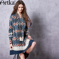 Artka-Women39s-Winter-Pointed-Hood-Rabbit-Fur-Plaid-Embroidery-Bow-Warm-Wadded-Outerwear-Long-A-line-1594443312