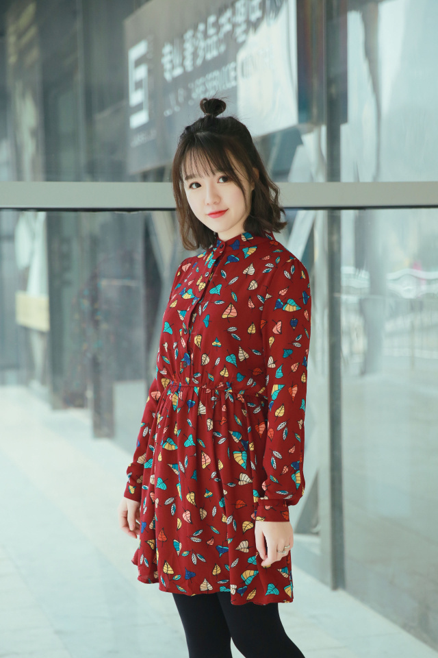 Asia-College-Fresh-Loose-Bohemian-Dress-Colorful-Leaf-Printting-Chiffon-Long-Sleeves-Bottoming-Dress-32722284445