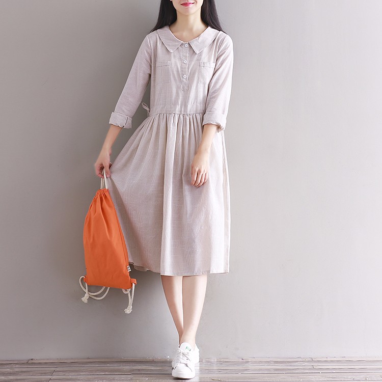 Autumn-Dress-Stripped-Print-Cotton-Linen-Dress-Long-Sleeve-Causal-Loose-dress-Blue-Beige-Dresses--Si-32762586182