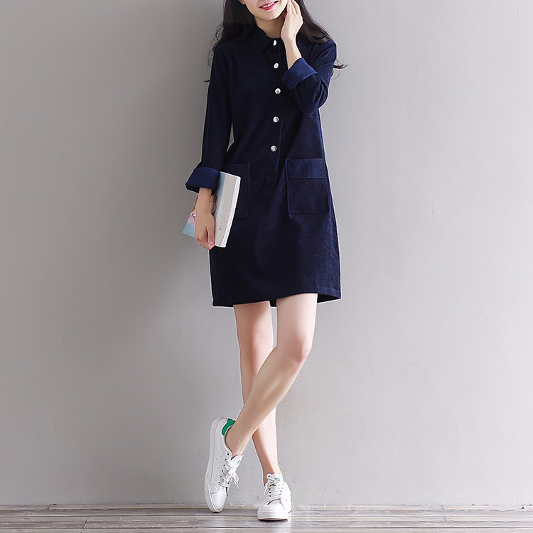 Autumn-Dress-Turn-Down-Collar-Long-Sleeve-Dress-Red-Blue-Green-Dress-Mori-Gril-Casual-Dress-Size-M-2-32772012927