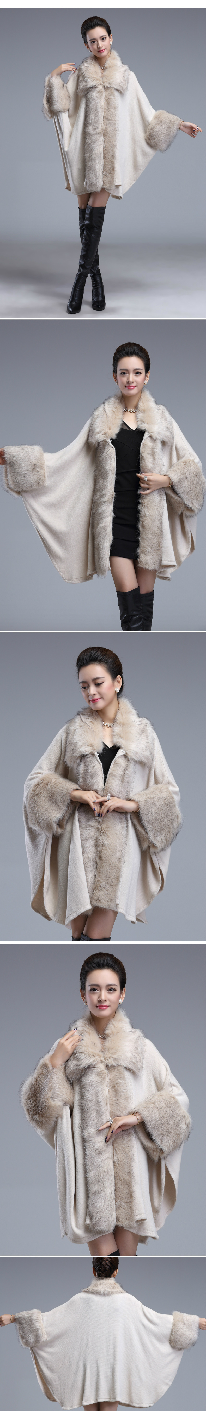 Autumn-Winter-Women39s-Long--Luxury--Cardigans-Fake-Fox-Fur-Collar-Cashmere-Sweaters-Shawl-Knitted-C-32750888997