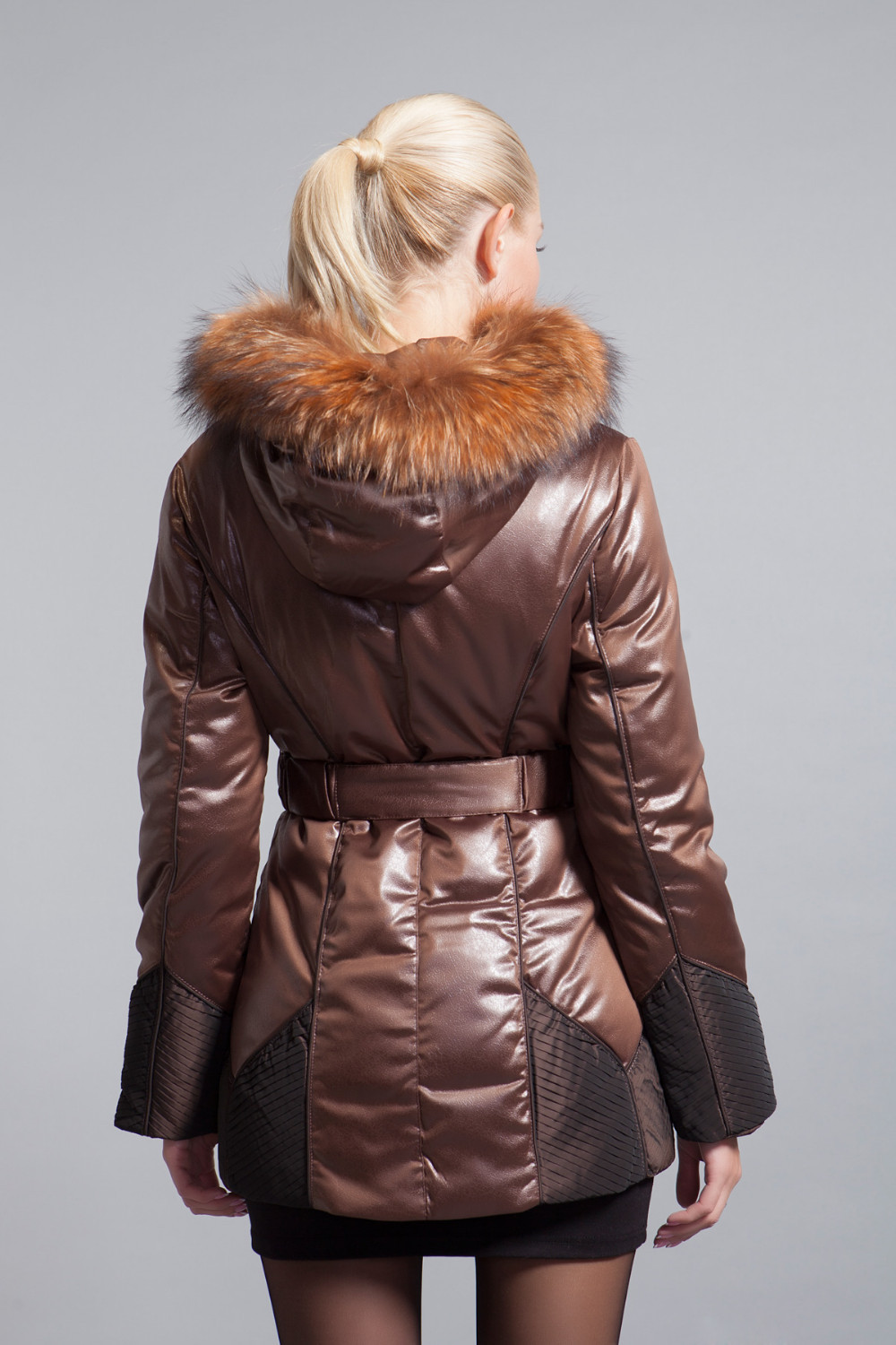 BASIC-EDITIONS-2016-NEW-Women39s-Winter-Jacket-Fox-Fur-Collar-Slim-Style-Waistband-Down-Jacket-M-4XL-32240399758