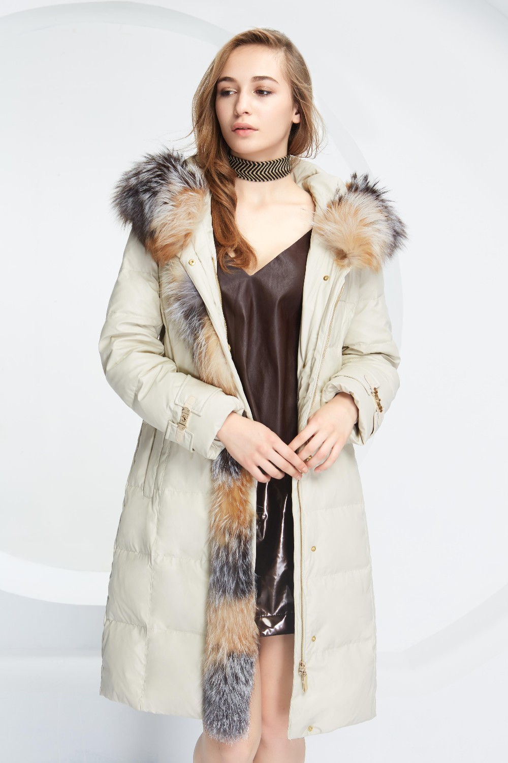 BASIC-EDITIONS-Luxurious-Down-Parka-With-Frontal-Fox-Fur-Plus-White-Duck-Down-Winter-Coat-Women-Jack-32240377977