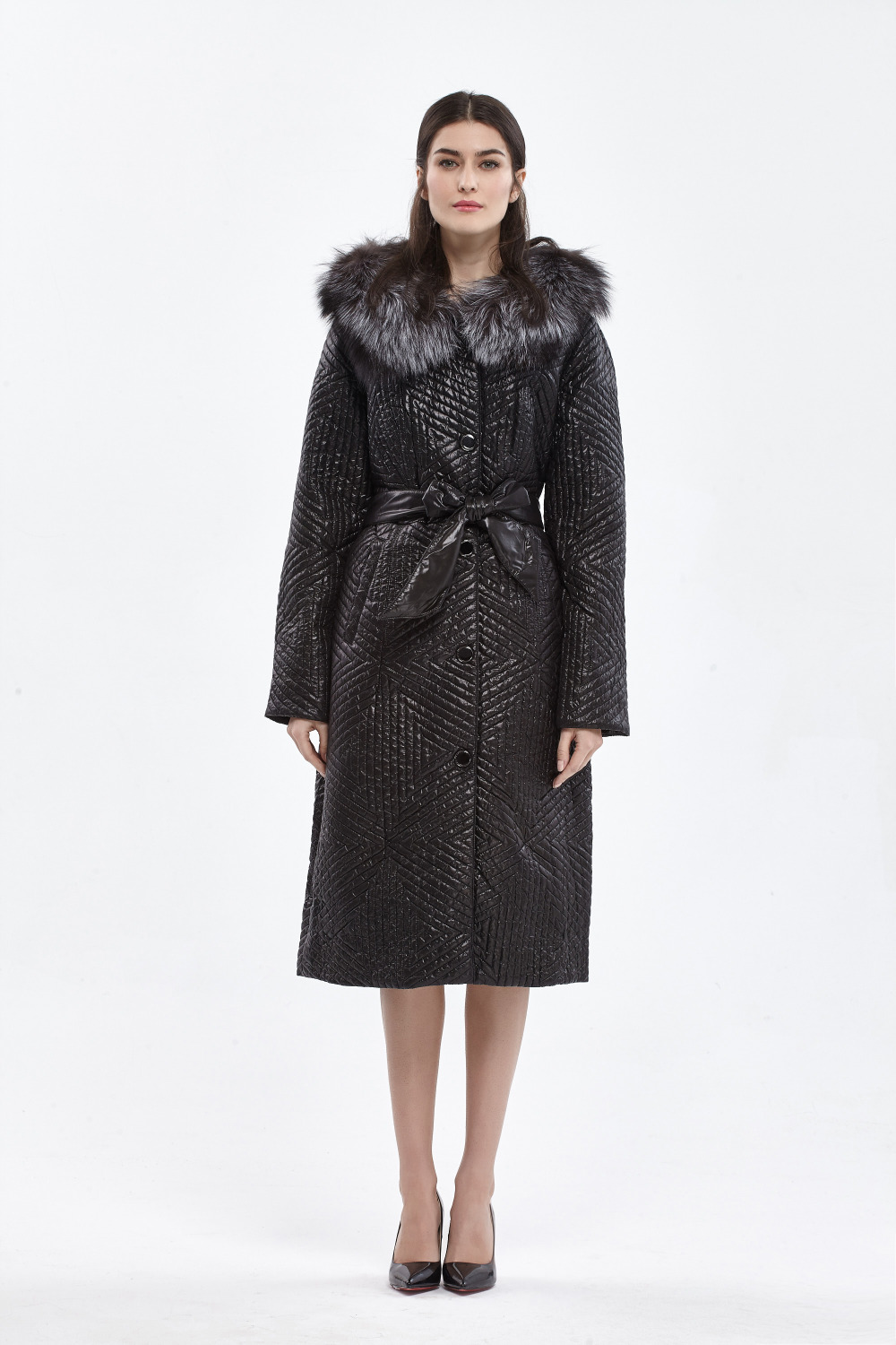 BASIC-EDITIONS-Winter-Slim-Fit-Cotton-Coat-Women39s-Hooded-Fox-Fur-Collar-3M-Thinsulate-Jackets-Warm-32241633623