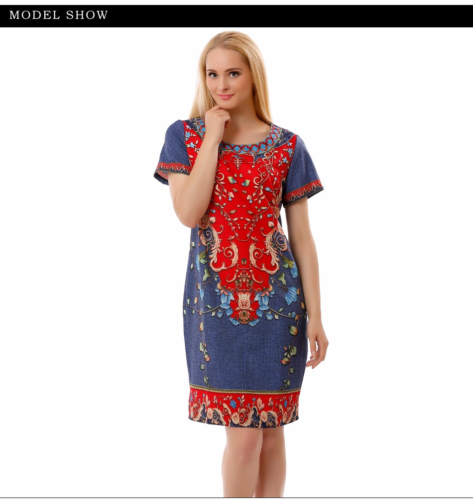 BFDADI-2016-Summer-Women-Casual-Sexy-Dress-Women-Retro-pattern-round-neck-short-sleeve-Dresses-Big-s-32753324191