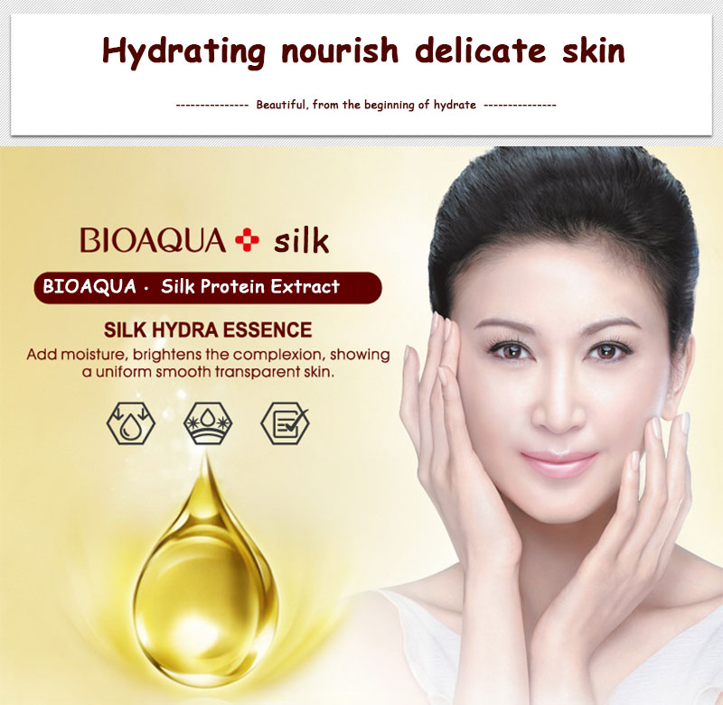 Bioaqua Brand Silk Protein Hyaluronic Acid Liquid Skin Care Moisturizing Anti Wrinkle Anti Aging 