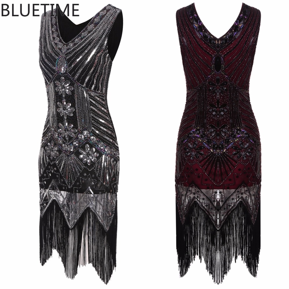 BLUETIME-1920s-Vintage-Gatsby-Dress-Women-Tassel-Sequined-Flapper-Party-Dresses-Ladies-Summer-Sexy-B-32776792168