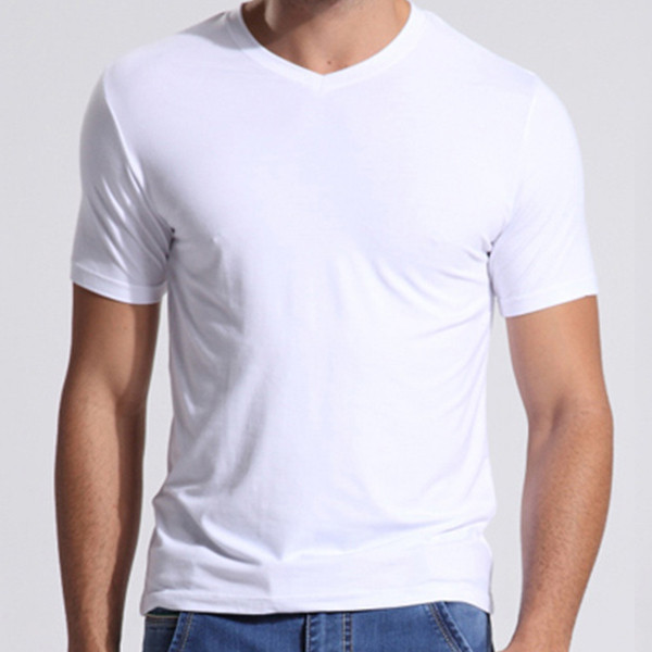 Bamboo-Fiber-Anti-sweat-smell-T-shirt-Summer-Breathable-High-quality-Men-Solid-V-Neck-Loose-Short-Sl-1932238028