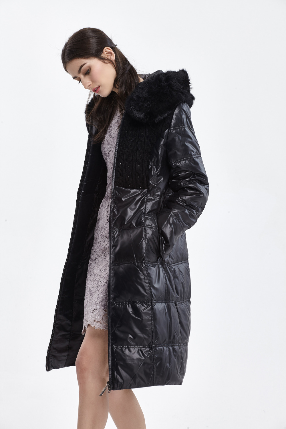 Basic-Editions-Winter-Long-Duck-Down-Mink-Fur-Knitted-Top-Parka-Jacket---DY12007---32242208568