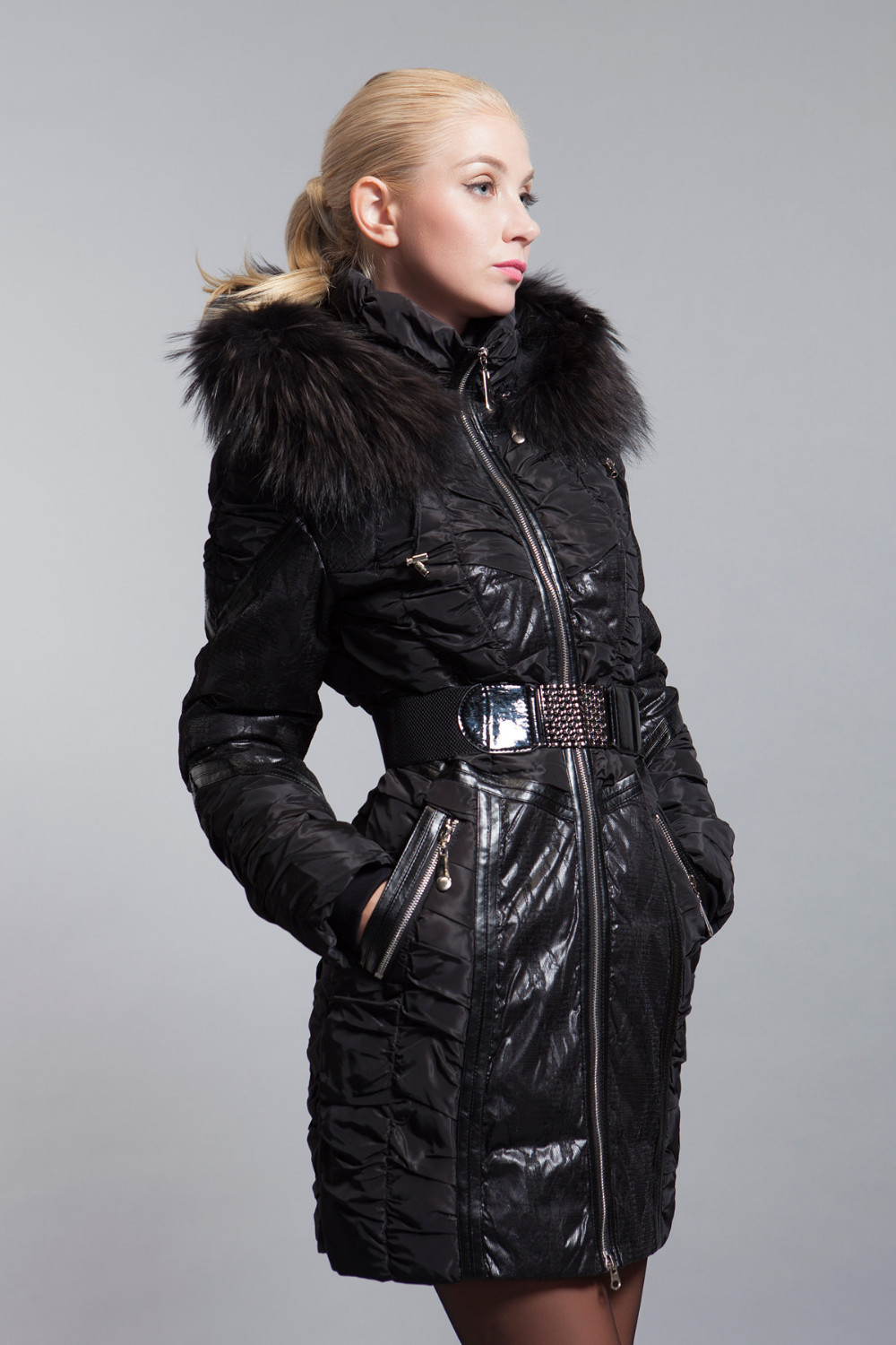 Basic-editions-Genuine-brand-Women-Jacke-Parka-With-Fox-Fur-white-duck-feather-Slim--women39s-down-j-32242465193