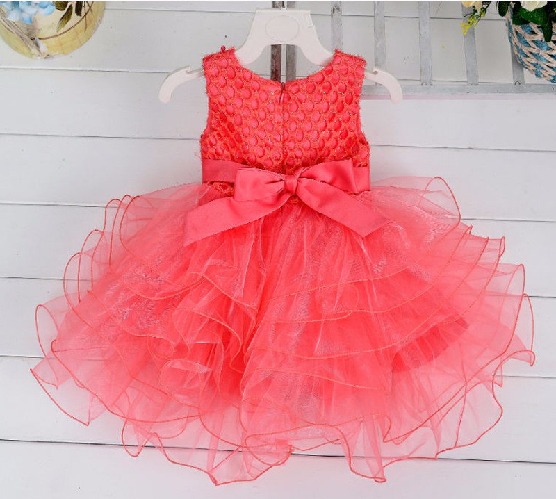 Beaded-Bowknot-Boutique-0-2Years-Toddler-Girls-Birthdays-Dresses-Tulle-Baby-Baptism-Purple-Red-White-32645958107