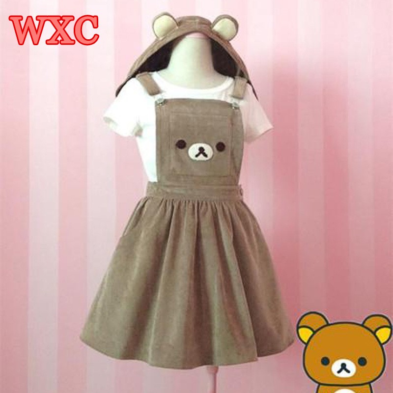 Bear-Rilakkuma-Straps-Dress-Lolita-Japanese-Braces-Suspender-Mori-Girl-Kawaii-Dress-School-Clothes-V-32702495908