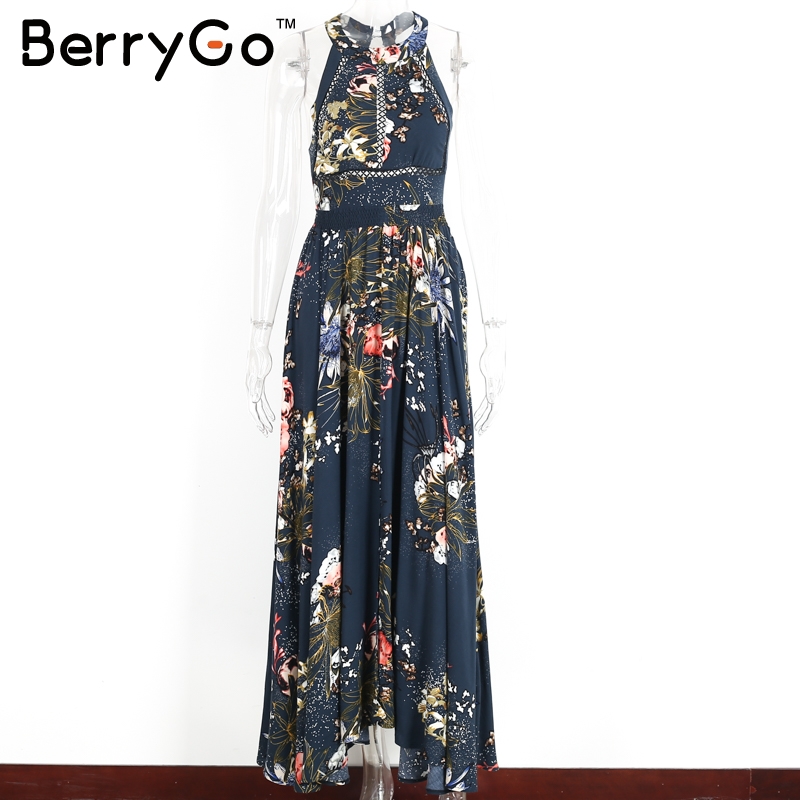 BerryGo-Halter-floral-long-dress-Women-Christmas-chic-backless-evening-party-maxi-dress-Hollow-out-s-32778697527