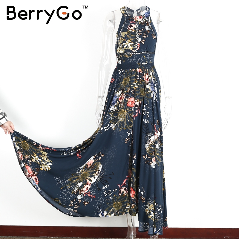 BerryGo-Halter-floral-long-dress-Women-Christmas-chic-backless-evening-party-maxi-dress-Hollow-out-s-32778697527