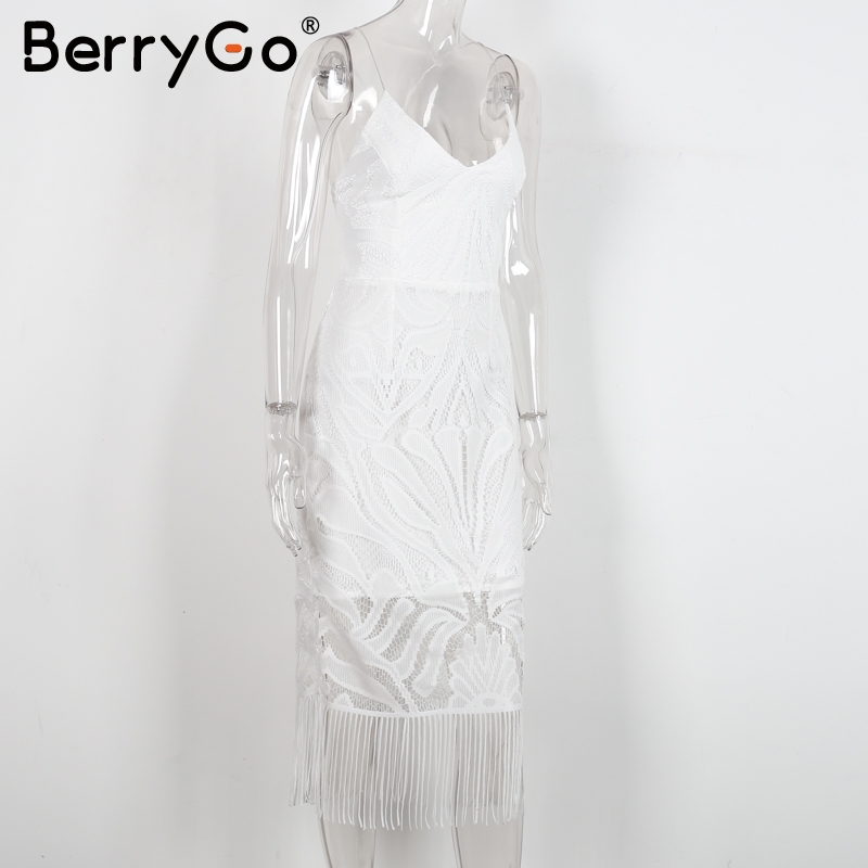 BerryGo-White-lace-dress-new-year-Backless-V-neck-beach-summer-dress-women-Hollow-out-black-sexy-par-32790497607