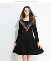 Big-size-clothing-big-size-stripe-print-loose-V-neck-super-large--chiffon-one-piece-dress-1500460886