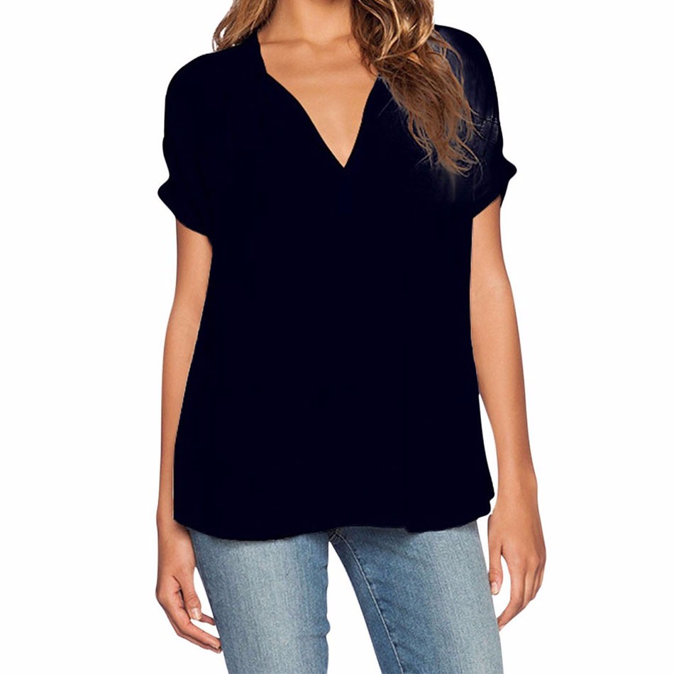 Black-T-Shirt-Women-V-Neck-Oversize-Chiffon-Top-Casual-Plus-Size-T-Shirt-Women-Shirts-2017-T-shirt-F-32665897284