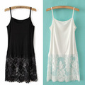 Black-amp-White-Lace-Tank-Dress-Large-Size-Elastic-Basic-Underdress-Women-Casual-Summer-Bohemian-Sty-32781812872