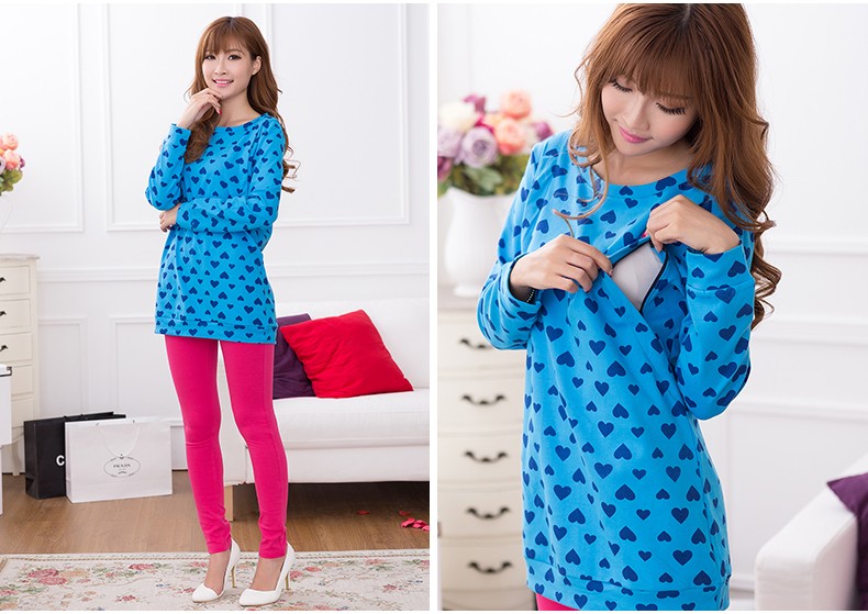 Breastfeeding-Clothes-For-Pregnant-Women-Solid-Casual-printing-Long-Sleeve-Maternity-Dresses-Wear-Co-32780764009