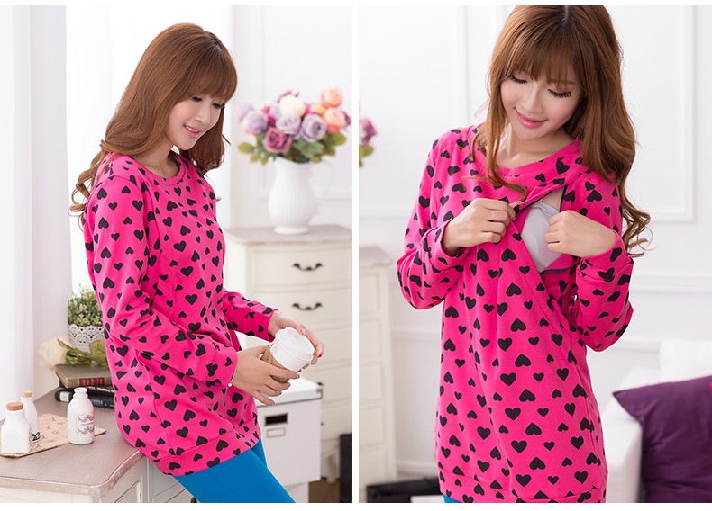 Breastfeeding-Clothes-For-Pregnant-Women-Solid-Casual-printing-Long-Sleeve-Maternity-Dresses-Wear-Co-32780764009