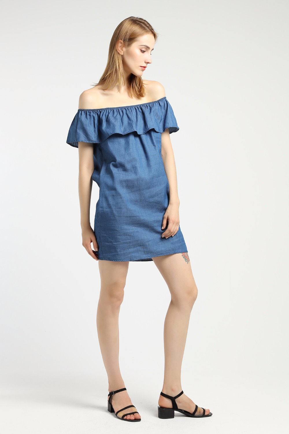 CHURSES-Women-dress-New-Fashion-Designer-Loose-Slash-neck-Jeans-Dresses-Summer-Casual-Sleeveless-lad-32799022917