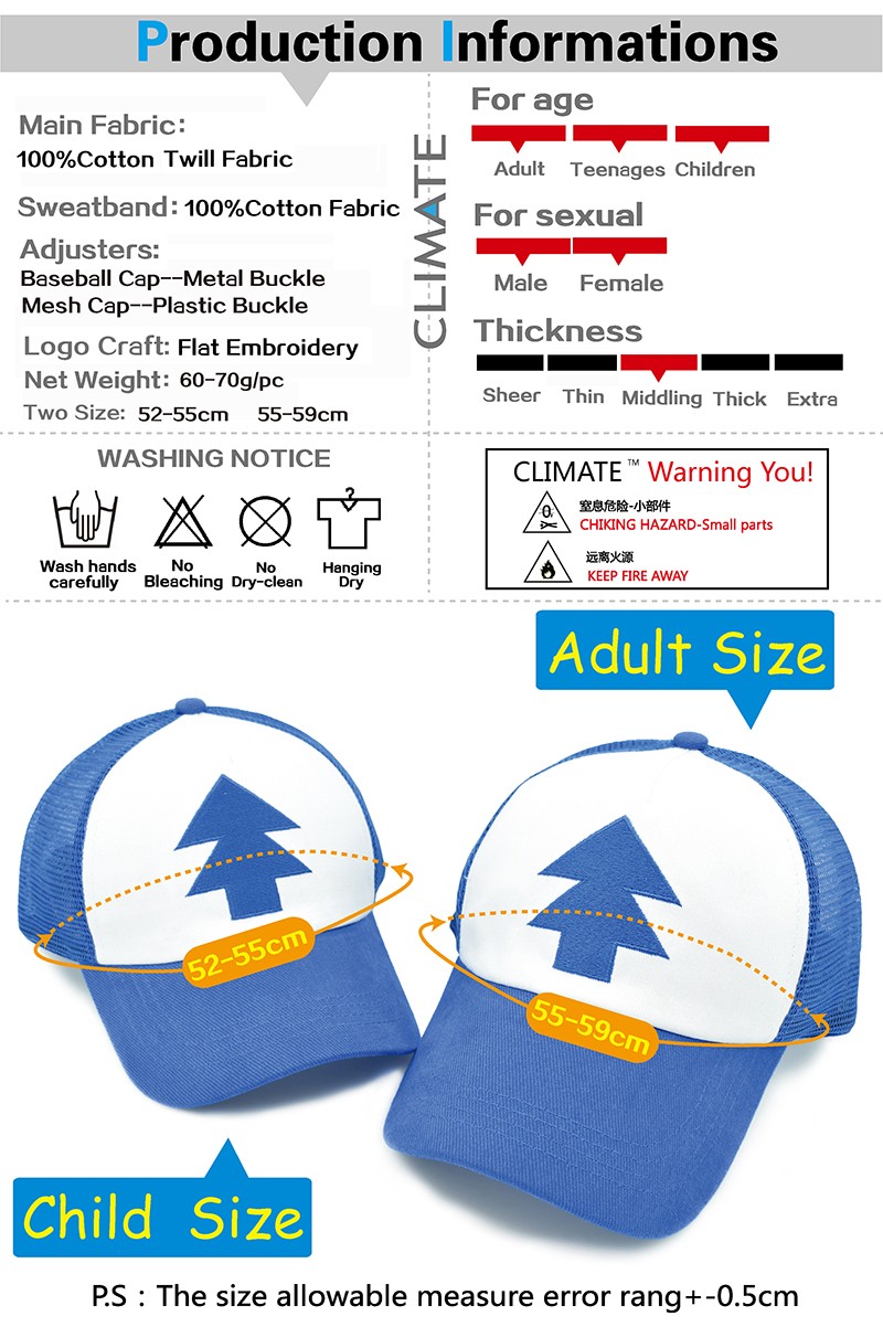 CLIMATE-2017-New-Spring-Summer-Adult-Kids-Gravity-Mabel-Dipper-Pines-Bill-Cool-Cosplay-Caps-Baseball-32667082025