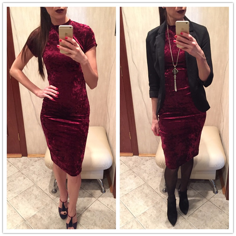 COLROVIE-Burgundy-Velvet-Bodycon-Midi-Dress-Autumn-Women-Elegant-Ladies-Office-Dresses-Mock-Neck-Cap-32764203579