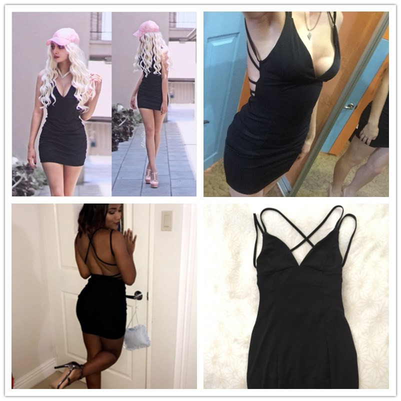 COLROVIE-Fitness-Sexy-Women-Dresses-Summer-New-Arrivals-Hollow-Out-Black-V-Neck-Sleeveless-Crisscros-32651602956