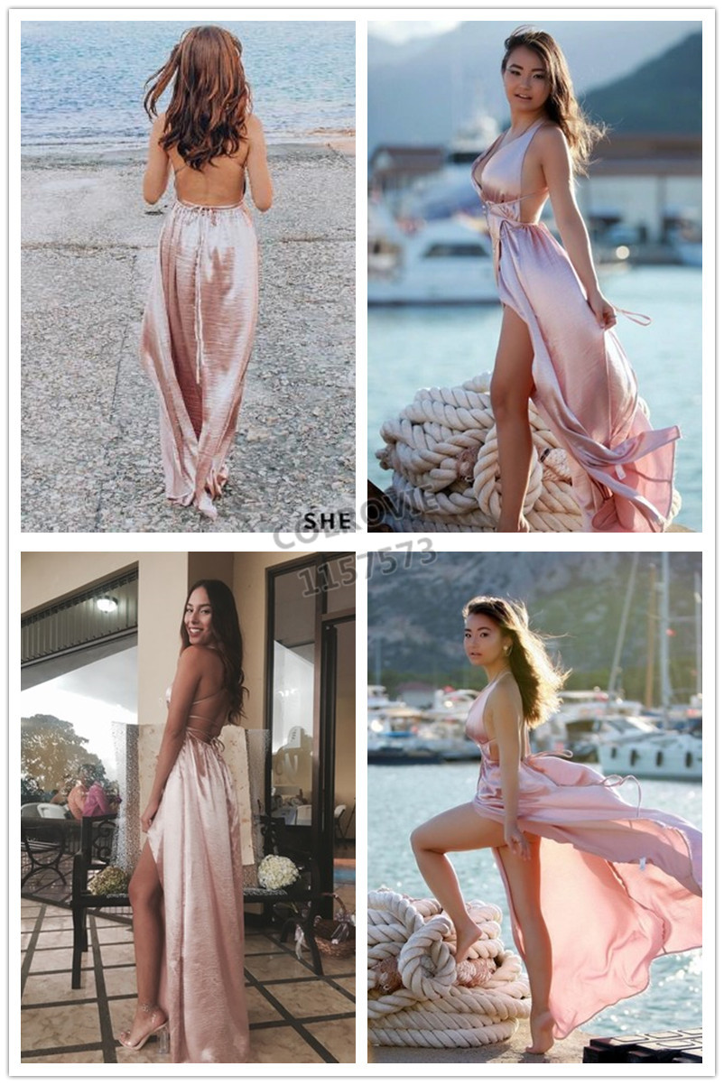 COLROVIE-Maxi-Party-Dress-Women-Pink-Plunge-Neck-Sexy-Cross-Back-Wrap-High-Slit-Summer-Dresses-Elega-32798810150