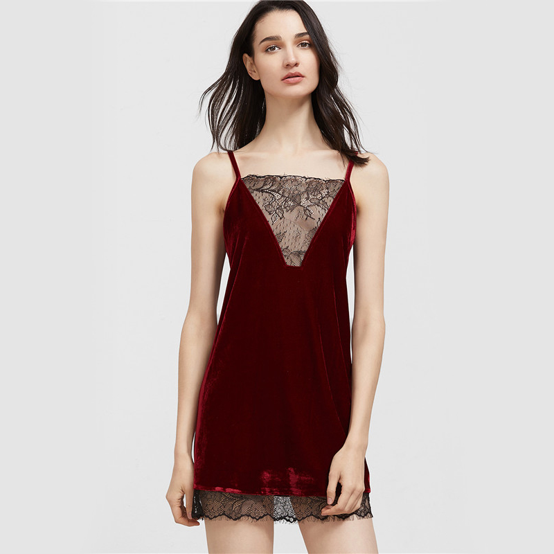 COLROVIE-Party-Sexy-Summer-Dress-2017-Club-Wear-Burgundy-Contrast-Lace-Trim-Strappy-Back-Velvet-Cami-32792935252