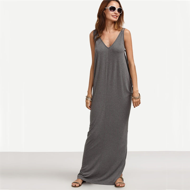 COLROVIE-Summer-Female-Grey-V-Neck-Backless-Split-Maxi-Dress-Beach-Wear-Solid-Sleeveless-Backless-Pl-32689787823