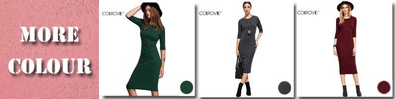 COLROVIE-Work-Summer-Style-Women-Bodycon-Dresses-Sexy-2017-New-Arrival-Casual-Green-Crew-Neck-Half-S-32655446818