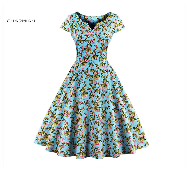 Charmian-Women39s-Summer-Dress-Plus-Size-Sexy-Vintage-Dress-Audrey-Hepburn-Rockabilly-Swing-Dress-Ca-32747557695