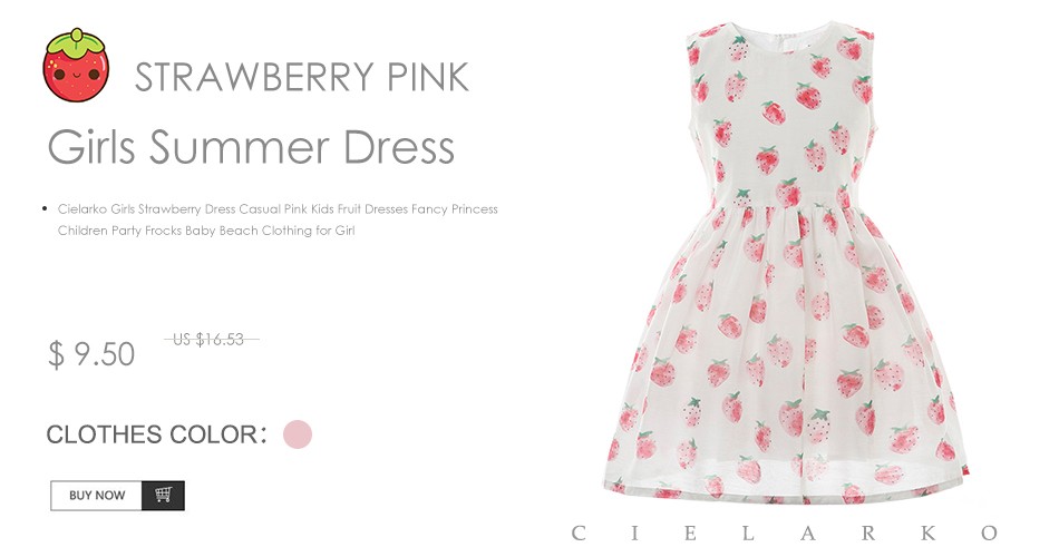 Cielarko-Girls-Print-Dress-Pink-Strawberry-Summer-Kids-Dresses-Cotton-Princess-Beach-Baby-Frock-Fash-32798174261