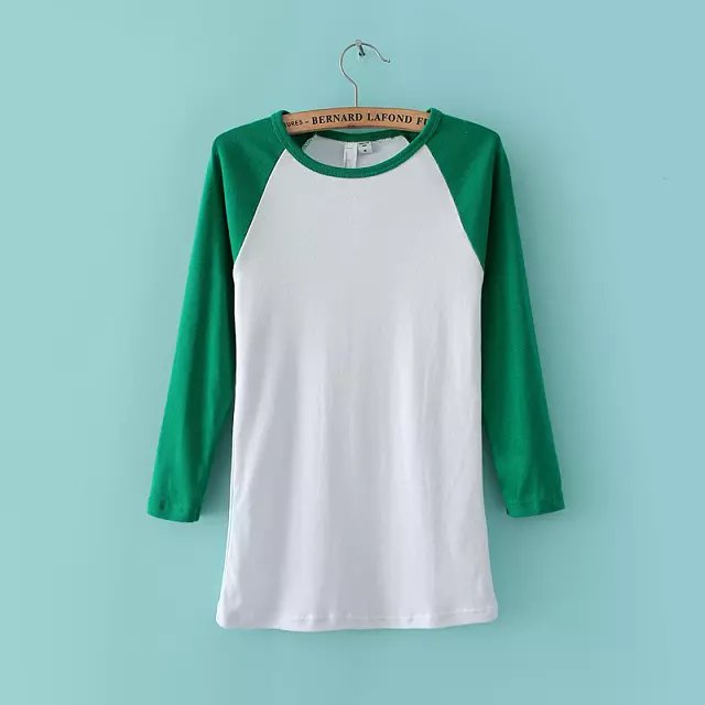 Classic-Apparel-women39s-t-shirt-Patchwork-Tee-camisetas-femininas-ropa-mujer-Contrast-Sleeve-Raglan-32553744568
